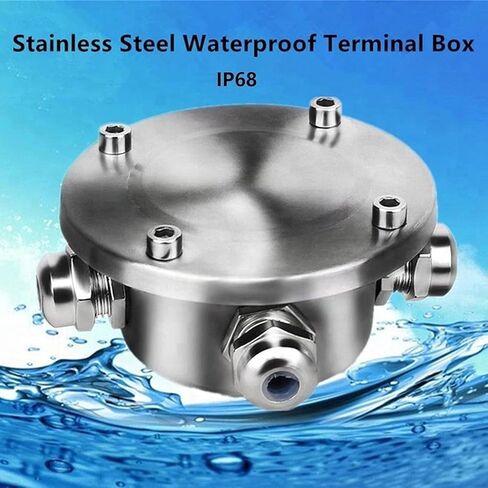 304 Stainless Steel Outdoor Light Junction Box, Underwater IP68 Sealed Waterproof Connection Box, Swimming Pool Underwater Fountain Lamp Transition Head(1 in 6 Out) (1 in 6 Out) in Saudi Arabia