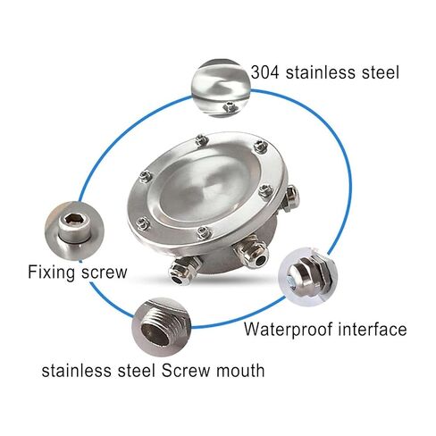 304 Stainless Steel Outdoor Light Junction Box, Underwater IP68 Sealed Waterproof Connection Box, Swimming Pool Underwater Fountain Lamp Transition Head(1 in 6 Out) (1 in 6 Out) in Saudi Arabia