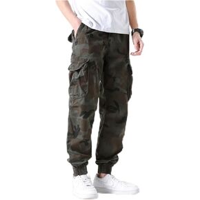 Mens Cargo Joggers–Slim Fit Flex Work Pants with Belt Loops Elastic Waist Zipper Pockets Drawstring Waist in Saudi Arabia
