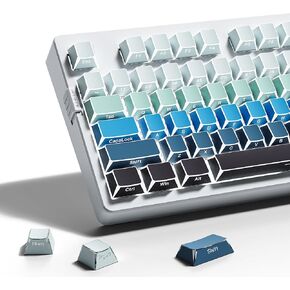 ZORNHER Blue Shine من خلال أغطية المفاتيح، 60 75 100 بالمائة، مجموعة أغطية المفاتيح الزرقاء ملف تعريف OEM، 117 مفتاحًا مطبوعًا جانبيًا لامعًا على الرغم من لوحة المفاتيح الميكانيكية، ليلة فان جوخ المرصعة بالنجوم in Kuwait