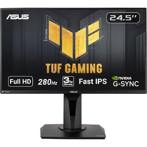 ASUS TUF Gaming VG259QM 24.5" Monitor, 1080P Full HD (1920 x 1080), Fast IPS, 280Hz, G-SYNC Compatible, Extreme Low Motion Blur Sync,1ms, DisplayHDR 400, Eye Care, DisplayPort HDMI (Renewed) in Kuwait