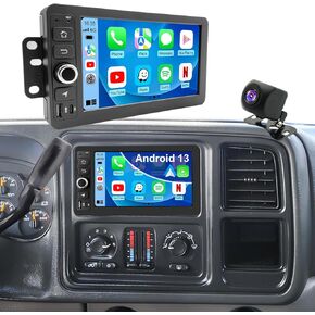 5G WiFi Car Radio for Chevy Silverado 1500/2500/3500 2003-2006, GMC Sierra 1500/2500/3500 2003-2006, Yukon 2003-2006, Suburban/Avalanche 2003-2006, 7'' Carplay Android Auto Stereo, GPS FM BT Camera in Kuwait