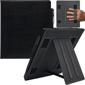 حافظة مزدوجة لجهاز Onyx Boox Tablet Note Air 5 C/Note Air 4 C/Air 3 C (إصدار 2025/2024) غطاء جلد PU ممتاز مع خاصية النوم/الاستيقاظ التلقائي/حزام يد مزدوج/حامل قلم مرن (غابة ضبابية) in Kuwait