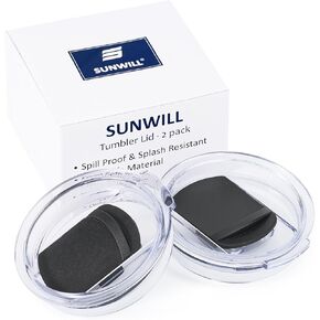غطاء لأكواب SUNWILL سعة 14 أونصة وأكواب سعة 20 أونصة فقط، أغطية منزلقة مقاومة للرذاذ بديلة 2 عبوة سوداء، صديقة للقش، خالية من مادة BPA in Kuwait