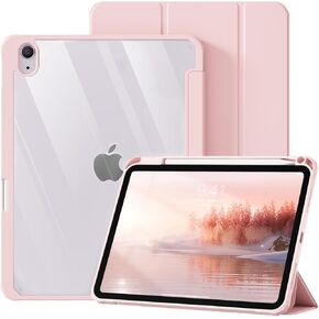 Slim Case for iPad Air 11 Inch M3 2025/M2 2024 (Air 7th/6th Gen), iPad Air 5th/4th Generation 10.9 Inch 2022/2020, Clear Back Tablet Cover with Pencil Holder, Auto Wake/Sleep, Cream White in Kuwait