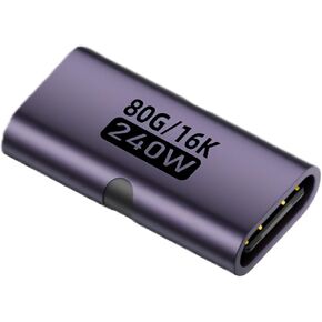 USB C Adapter, 1.25x0.82x0.35 Inches, Female to Female, 240W Power, 80G Data, 16K Video, Type-C Converter, Home, Conference, Travel, Laptop, Accessory in Kuwait