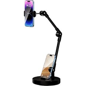 Round Base Arm Tablet Stand, 360° Adjustable Holder for iPad Surface Phone Desktop Viewing Gaming Video Calls, Heavy Solid Stand for Tablets and Smartphones. (Tablet) in Saudi Arabia