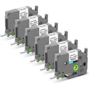 6-Pack P Touch Label Tape 12mm 0.47 Inch Multi-Color Compatible Brother Ptouch Tape TZE-MQ531/MQE31/MQF31/MQP35/MQG35/MQG31 12mm 0.47 inch for Brother P Touch PT-H110 PT-D600 PT-D400 Label Makers in Kuwait
