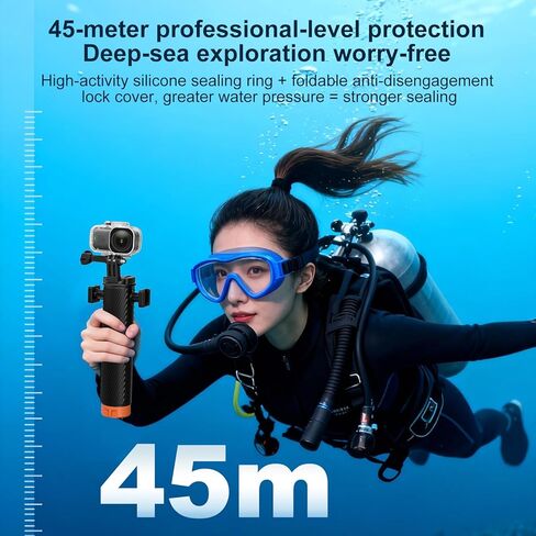 45M Camera Waterproof Housing Case for DJI Osmo Nano, Protective Shell Waterproof PC Action Camera Cover Transparent Tempered Glass for DJI Osmo Nano in Saudi Arabia