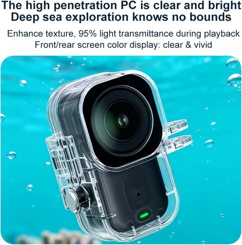45M Camera Waterproof Housing Case for DJI Osmo Nano, Protective Shell Waterproof PC Action Camera Cover Transparent Tempered Glass for DJI Osmo Nano in Saudi Arabia