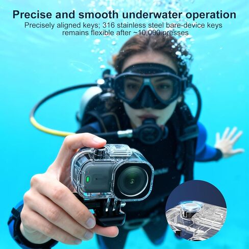 45M Camera Waterproof Housing Case for DJI Osmo Nano, Protective Shell Waterproof PC Action Camera Cover Transparent Tempered Glass for DJI Osmo Nano in Saudi Arabia