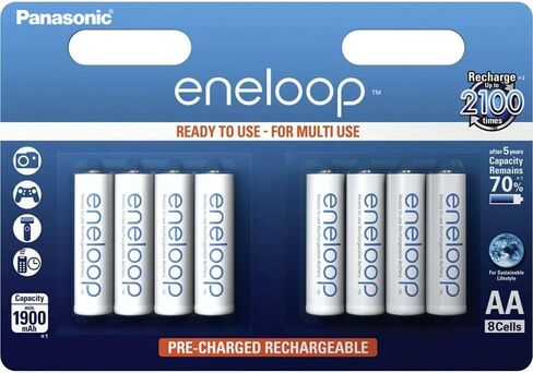 باناسونيك 1x4 Eneloop Mignon AA 1900 مللي أمبير + علبة البطارية، BK-3MCCEC4BE (AA 1900 مللي أمبير + علبة البطارية) in Kuwait