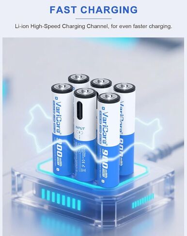 بطاريات AAA قابلة لإعادة الشحن بقدرة 900 مللي أمبير في الساعة، USB C 4 قطع، بطاريات ليثيوم أيون USB 1.5 فولت AAA، بطارية USB C AAA، ألعاب تدوم طويلاً 1200 دورة، أجهزة التحكم عن بعد، قفل باب ذكي in Kuwait