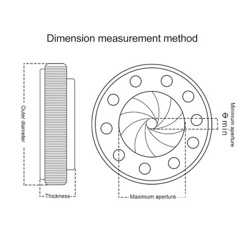 Iris Aperture Aperture Module Integrated Diaphragm Manually Adjustable 1.5mm to 26mm ID 45mm OD M30 to M37 for Optical System Camera Microscope in Saudi Arabia