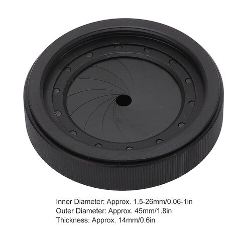 Iris Aperture Aperture Module Integrated Diaphragm Manually Adjustable 1.5mm to 26mm ID 45mm OD M30 to M37 for Optical System Camera Microscope in Saudi Arabia
