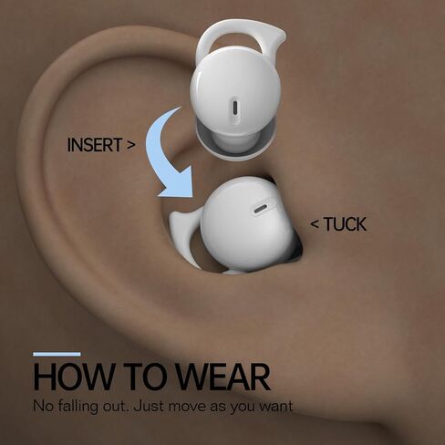 سماعات رأس للنوم غير مرئية، سماعات أذن للنوم للنوم الجانبي، سماعات أذن مريحة تحجب الضوضاء أثناء النوم، سماعات أذن بلوتوث 5.3 لاسلكية مفتوحة للنوم والقيادة وركوب الدراجات - رمادي A4 in Kuwait