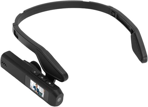 Dpofirs Head Mounted Camera, 2.7K Ultra HD Recording with 0.96 Inch Color Display and WiFi APP Control, for Meetings Travel Sports in Saudi Arabia