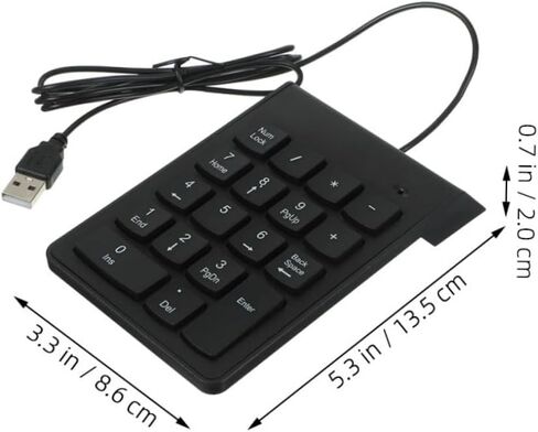 Kisangel 2pcs Portable USB Numeric Keypad 18-Key Mechanical Number Pad Keyboard for Financial Accounting Data Entry Compatible with Laptop Desktop PC in Saudi Arabia