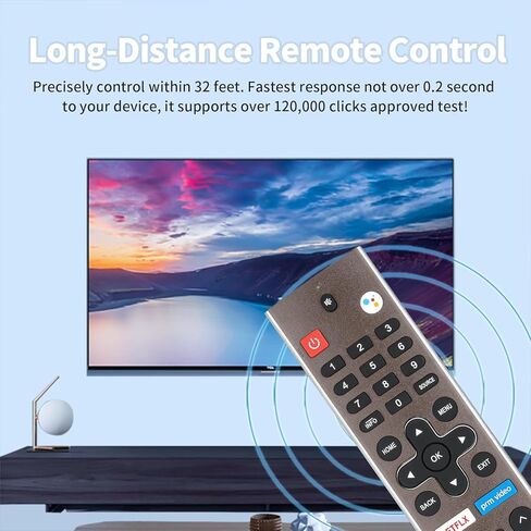 HS-7720 HS-7720H Voice Remote Control Compatible with Skyworth 4K UHD Smart Android TV 50UD7200 55UD7200 65UD7200 75UD6200 Replacement Controller with Netflix PrimeVideo Buttons in Saudi Arabia