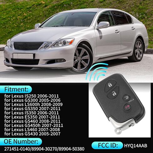 X AUTOHAUX HYQ14AAB 314.3MHz Replacement Keyless Entry Remote Smart Key Fob for Lexus ES350 GS300 GS350 GS430 GS450h GS460 IS250 IS350 LS600h No.271451-0140/89904-30270/89904-50380 4 Buttons in Saudi Arabia