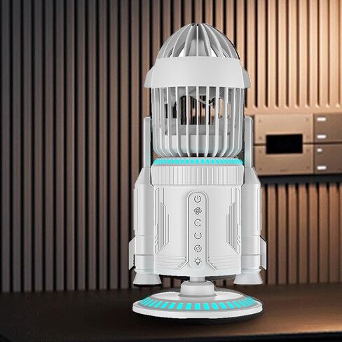YWBL-WH Small Mist Spray Desk Fan Mini USB Cooling Fan with Dynamic LED Effects 360 Rotating Quiet Fans for Gaming Room Office Bedroom in Saudi Arabia
