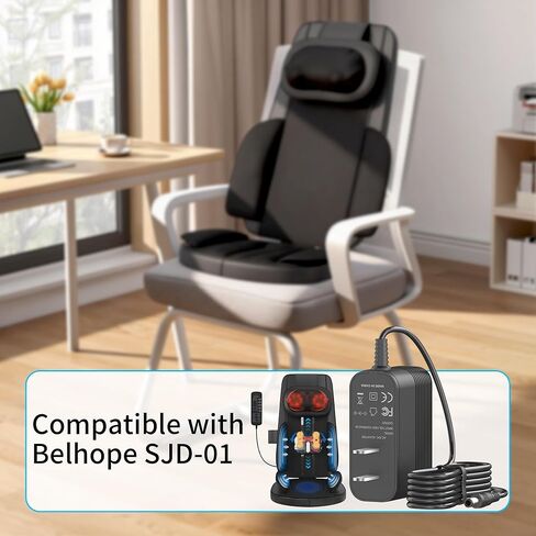 سلك طاقة 12 فولت لمدلك الظهر للرقبة Belhope، متوافق مع Snailax SL-256 وBelhope SJD-01 Shiatsu الرقبة والظهر كرسي التدليك مقعد التدليك شاحن محول تيار متردد/تيار مستمر in Kuwait