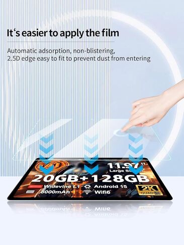 واقي شاشة لجهاز Azeyou M17T12-A733 اللوحي مقاس 12 بوصة Android، مضاد للخدش 9H صلابة اللمس الحساسة 2.5D حواف مستديرة خالية من الفقاعات سهلة التركيب، عبوتان. in Kuwait