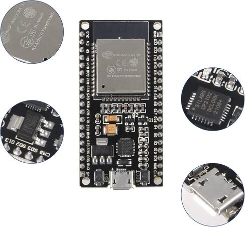 5 قطعة ESP32 38Pin مجلس التنمية ESP-32S معالج متحكم متكامل 2 في 1 متحكم ESP-WROOM-32 رقاقة CP2102 WiFi NodeMCU-32S ESP-WROOM-32 in Kuwait