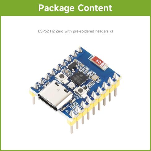 لوحة تطوير صغيرة Waveshare ESP32-H2 مع ESP32-H2FH4S، معالج 96 ميجاهرتز، فلاش 4 ميجابايت، دعم الاتصالات اللاسلكية BLE/Zigbee/Thread، مع رؤوس ملحومة مسبقًا in Kuwait
