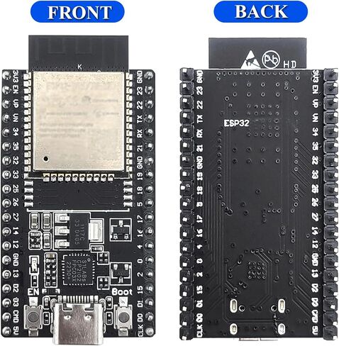 مجموعة لوحة تطوير ESP32 مكونة من 3 قطع، ثنائي النواة 240 ميجا هرتز مع فلاش 4 ميجابايت، 38 دبابيس، شريحة USB من النوع C وCP2102، واي فاي 2.4 جيجا هرتز وبلوتوث 5، ESP32 DevKit لـ Arduino in Kuwait