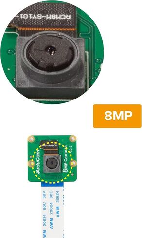 Arducam لوحدة كاميرا Raspberry Pi V2-8 ميجابيكسل، 1080 بكسل (RPI-CAM-V2 + كابل مرن 5.9 بوصة/150 مم + كابل Pi Zero) (عبوة من قطعتين) in Saudi Arabia