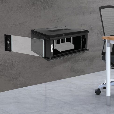 خزانة خادم مثبتة على الحائط 4U، حاوية خزانة رف شبكة تكنولوجيا المعلومات مع فتحات لتبديد الحرارة، رف حاوية خادم الشبكة مقاس 23 × 17 × 9 بوصة مع قفل باب زجاجي، لمعدات تكنولوجيا المعلومات، وأجهزة الصوت والصورة in Kuwait