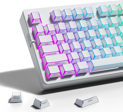 ZORNHER Blue Shine Through Keycaps,60 75 100 Percent,Blue KeyCaps Set OEM Profile,117 Keys Side Printed Shine Though for Mechanical Keyboard,Van Gogh's Starry Night in Kuwait