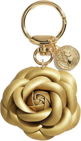 Leather Flower Keychain Bag Purse Charms for Handbags White Pink Black Leather Keychains in Saudi Arabia