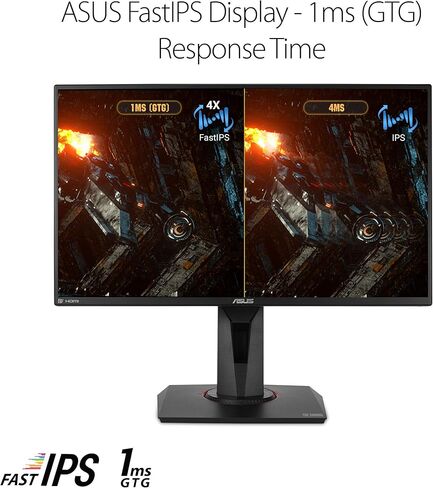 شاشة ASUS TUF Gaming VG259QM مقاس 24.5 بوصة، بدقة 1080 بكسل عالية الدقة (1920 × 1080)، IPS سريعة، 280 هرتز، متوافقة مع G-SYNC، مزامنة ضبابية الحركة المنخفضة للغاية، 1 مللي ثانية، DisplayHDR 400، العناية بالعين، DisplayPort HDMI (متجدد) in Kuwait