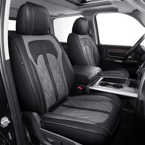 Seat Covers Fit for Ford F150 : 2009-2024 2025 2026 - F250/F350/F450 2017-2025 2026 Truck Full Set Car Seat Covers Pick-up Faux Leather Seat Cover(Black & Grey, 5 Seats) in Saudi Arabia
