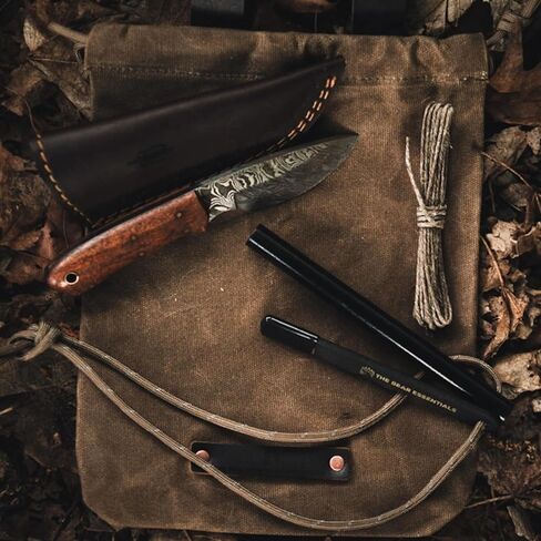 The Bear Essentials Outdoors Co. Pack Pouch, Waxed Canvas Hip Bag, Canoe Bag, Foraging Pouch - OD Green, Brown - Small, Large in Saudi Arabia