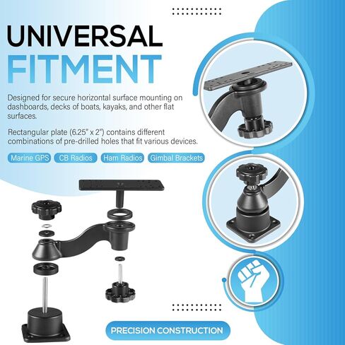 Horizontal 6" Swing Arm Mount Fishfinders & Chartplotters Mount Bracket 360° Rotation Fits for Garmin, Lowrance, Humminbird, and More in Saudi Arabia