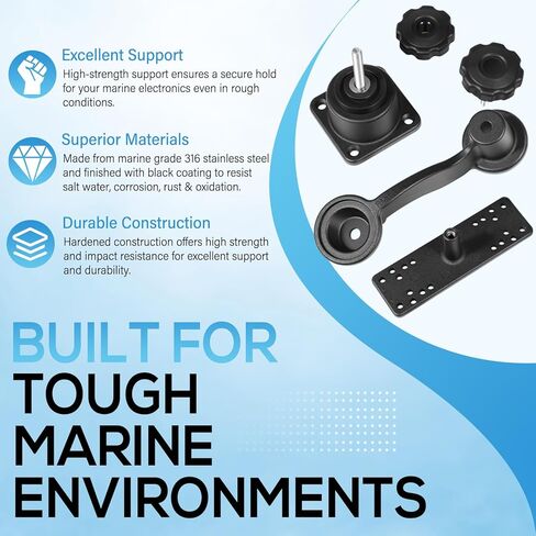 Horizontal 6" Swing Arm Mount Fishfinders & Chartplotters Mount Bracket 360° Rotation Fits for Garmin, Lowrance, Humminbird, and More in Saudi Arabia