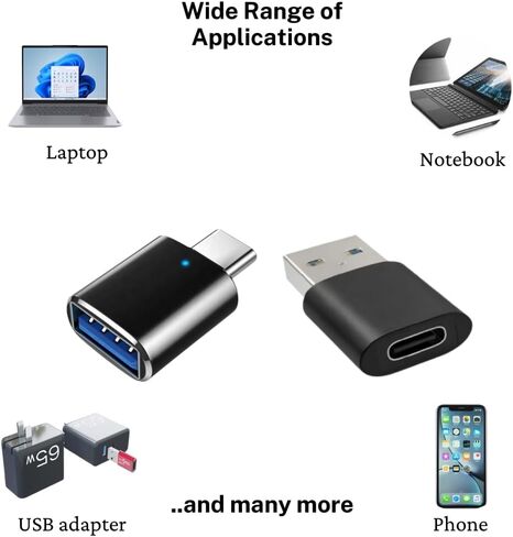 محولات USB C إلى USB وUSB إلى USB C [4 حزم]، محول من النوع C ذكر إلى أنثى 3.0، شحن سريع ونقل البيانات لأجهزة iPhone وSamsung Galaxy وiPad وأجهزة الكمبيوتر المحمولة وشواحن السيارات in Kuwait
