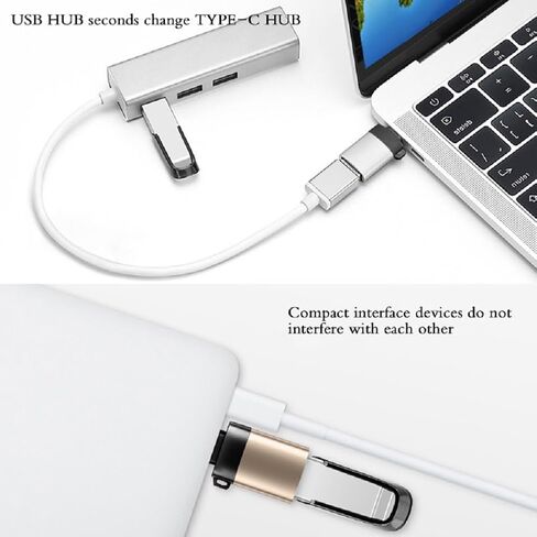 حزمة محول USB C إلى USB A مكونة من 4 قطع، محول عالي السرعة لهواتف Android، تشغيل السيارة، أقراص U in Saudi Arabia