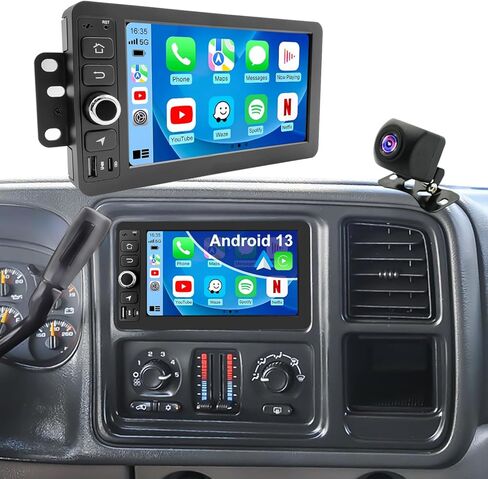 5G WiFi Car Radio for Chevy Silverado 1500/2500/3500 2003-2006, GMC Sierra 1500/2500/3500 2003-2006, Yukon 2003-2006, Suburban/Avalanche 2003-2006, 7'' Carplay Android Auto Stereo, GPS FM BT Camera in Kuwait