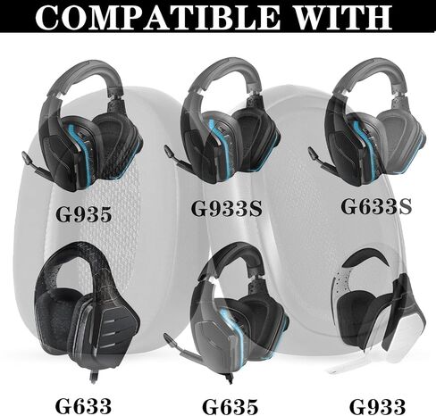 استبدال وسادات الأذن G935 من جل التبريد متوافق مع وسادات أذن الألعاب اللاسلكية Logitech G935 G635 G933 G633 لسماعات G933S G633S مع سمك إضافي من نسيج الحرير الجليدي in Saudi Arabia