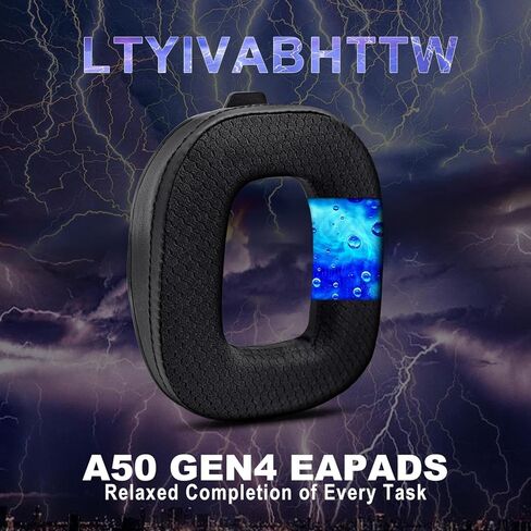 وسائد أذن بديلة A50 لـ Astro A50 Gen 4 وGen 5 وA50X فقط، مصنوعة بواسطة LTYIVABHTTW، نسيج شبكي قابل للتنفس من جل التبريد، متانة محسنة، مع رغوة الميكروفون | أسود in Kuwait