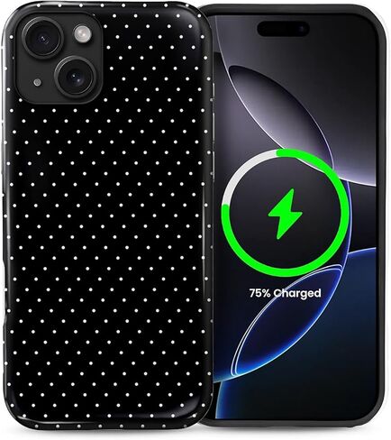 حافظة لهاتف iPhone 17، متوافقة مع MagSafe، تصميم أنيق بنمط منقط للنساء والفتيات، حافظة حماية متينة من مادة TPU الناعمة لهاتف iPhone 17 - أبيض in Saudi Arabia