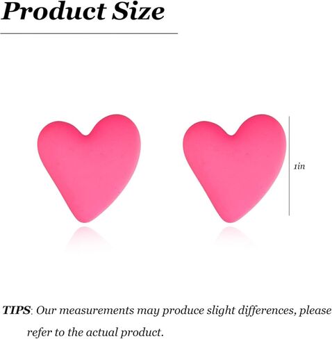 Heart Earrings for Women Red Heart Clip On Earrings Pink Valentines Earrings Valentines Day Gifts for Her in Saudi Arabia