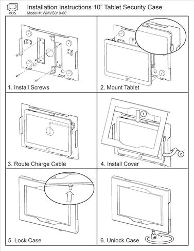 TABcare Locking Wall Mount Metal Enclosure for MS Surface Pro 3 4 5 6 7 - Kiosk, POS, Store, Show Display (Black) in Saudi Arabia