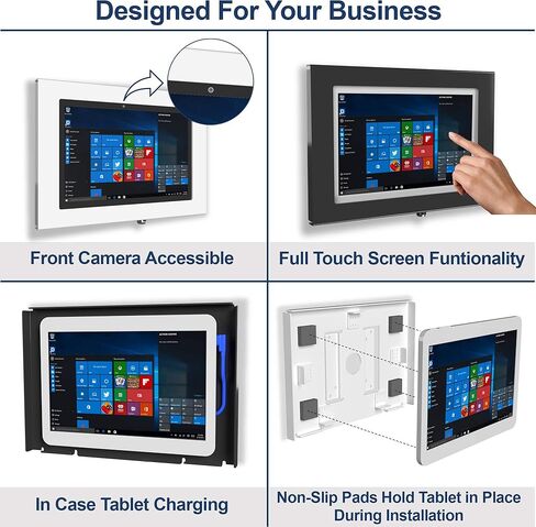 TABcare Locking Wall Mount Metal Enclosure for MS Surface Pro 3 4 5 6 7 - Kiosk, POS, Store, Show Display (Black) in Saudi Arabia
