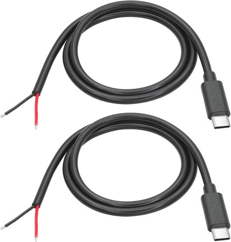 4 قطع USB C إلى 2 دبوس سلك عاري مفتوح النهاية كابل الطاقة 2FT، 5V/5A USB نوع C ذكر التوصيل 2 دبوس كابل ضفيرة 20AWG، لمعدات USB من النوع C المثبتة أو استبدال كابل إصلاح DIY in Kuwait