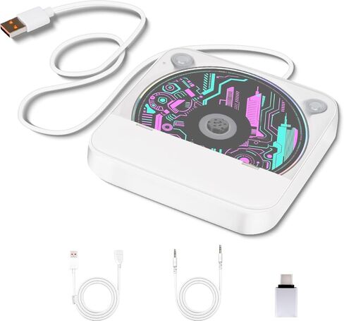 Howduoyu Bluetooth CD Player Portable - مشغل أقراص مضغوطة صغير للمنزل مع جهاز التحكم عن بعد | مكبرات صوت مزدوجة مدمجة مع 6 أوضاع| يدعم CD/Bluetooth 5.1/راديو FM/U-Disk/Aux، مشغل أقراص مضغوطة HiFi للسيارة in Kuwait